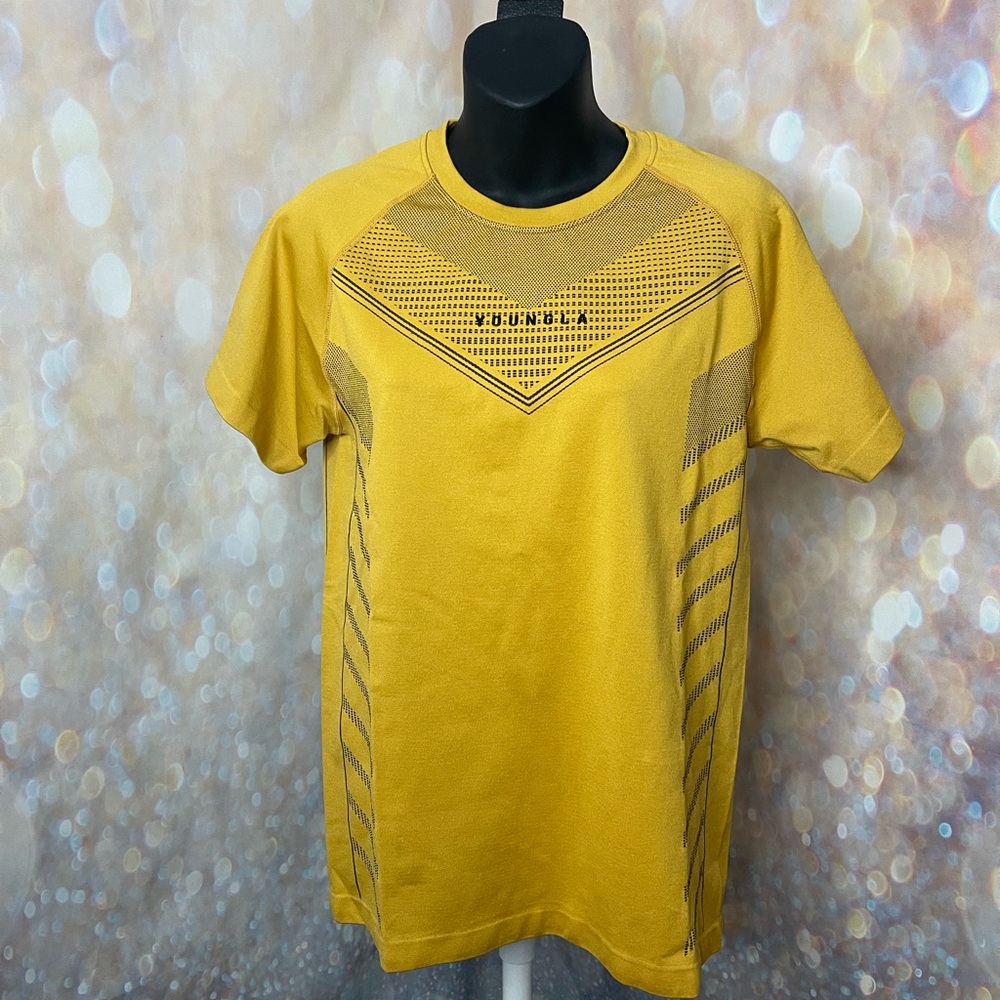 YOUNGLA Superhero Compression Shirt Large Yellow EUC